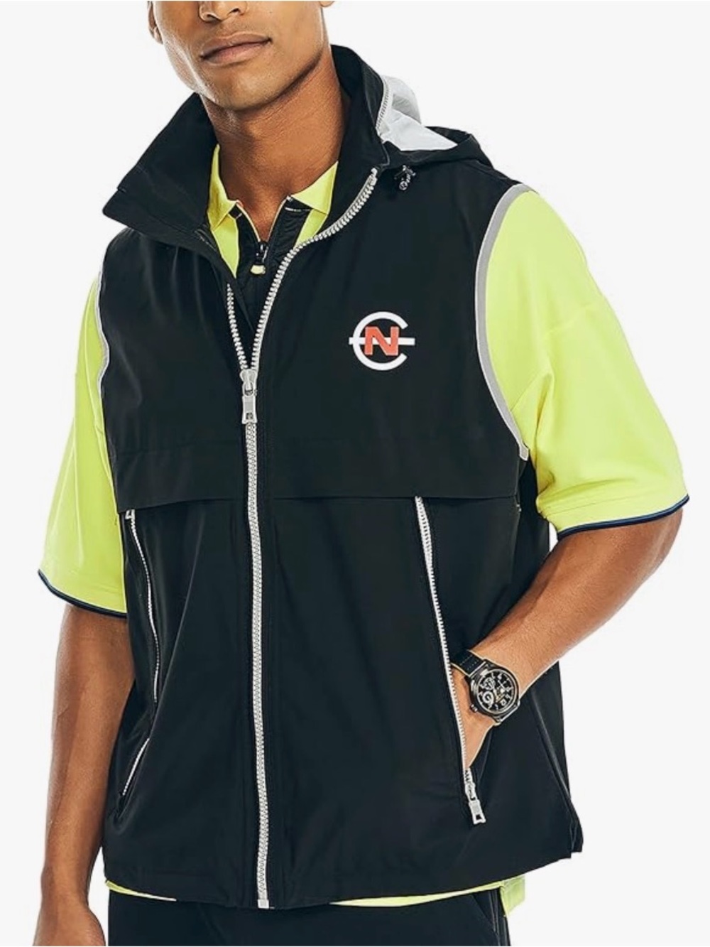 Nautica Black Hooded Vest